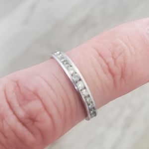 Platinum band with diamonds